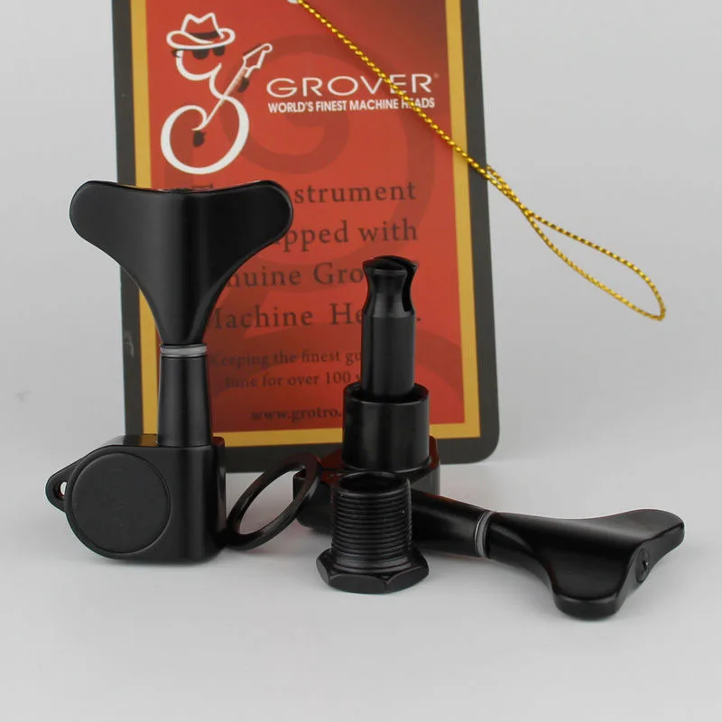 Колки Grover Black 2R2L герметичные для бас гитары машинные головки сделано в