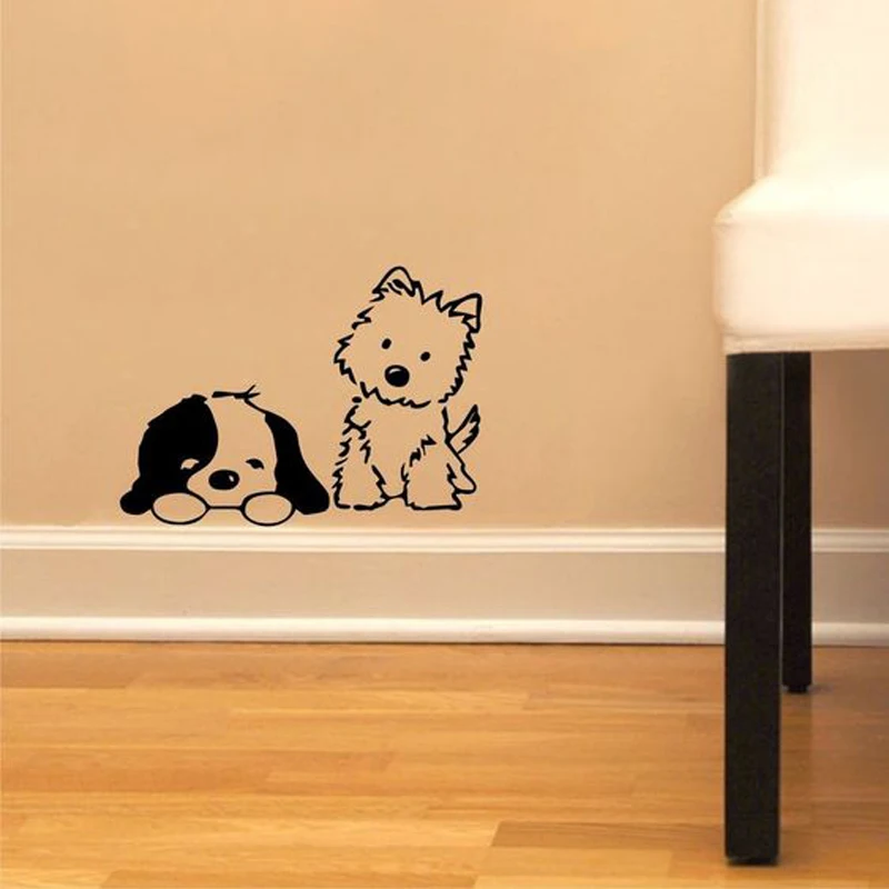 Наклейка s милые маленькие щенки собаки наклейка на стену для детской гостиной