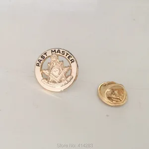10pcs Wholesale 15.5mm Free Masons Pins and Brooch Metal Craft Masonic Past Master Custom Badges Freemason Lapel Pin