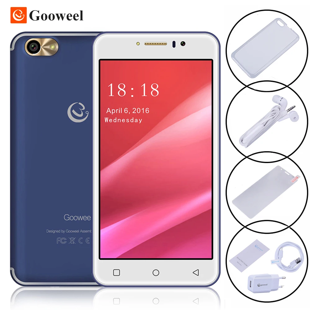Новый Gooweel M7 3 г смартфон Android 5.1 5.5 дюймов IPS экран MTK6580 Quad Core Мобильный телефон GPS 1