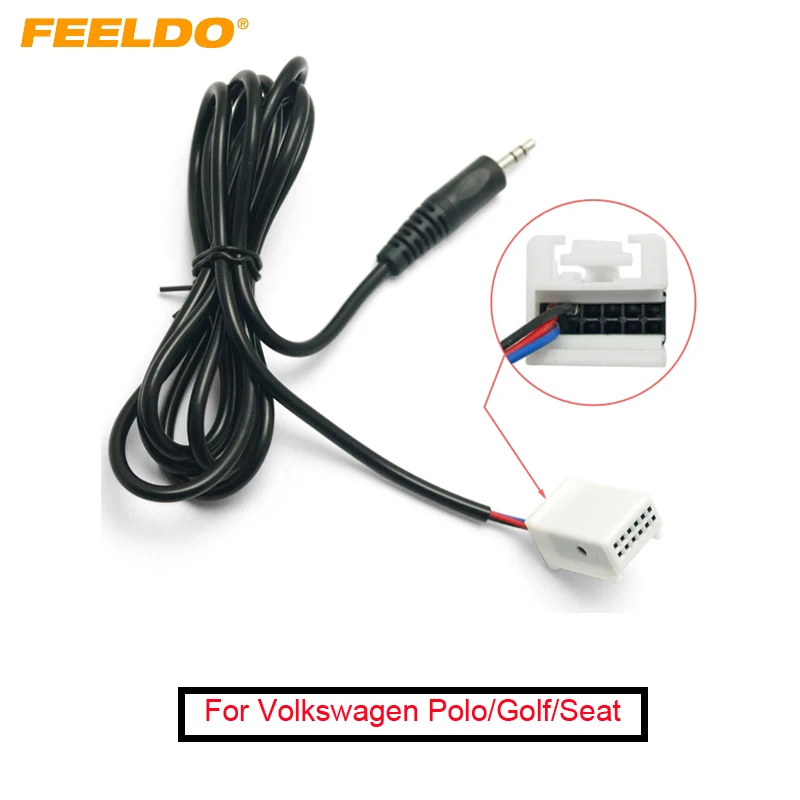 Автомобильный стереоаудиокабель FEELDO 3 5 мм с адаптером AUX для Volkswagen Polo/Golf/Seat Ibiza OEM