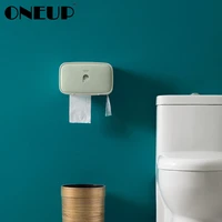 oneup multifunction toilet paper holder waterproof tissue box garbage bag sanitary napkin storage punch free toilet paper holder