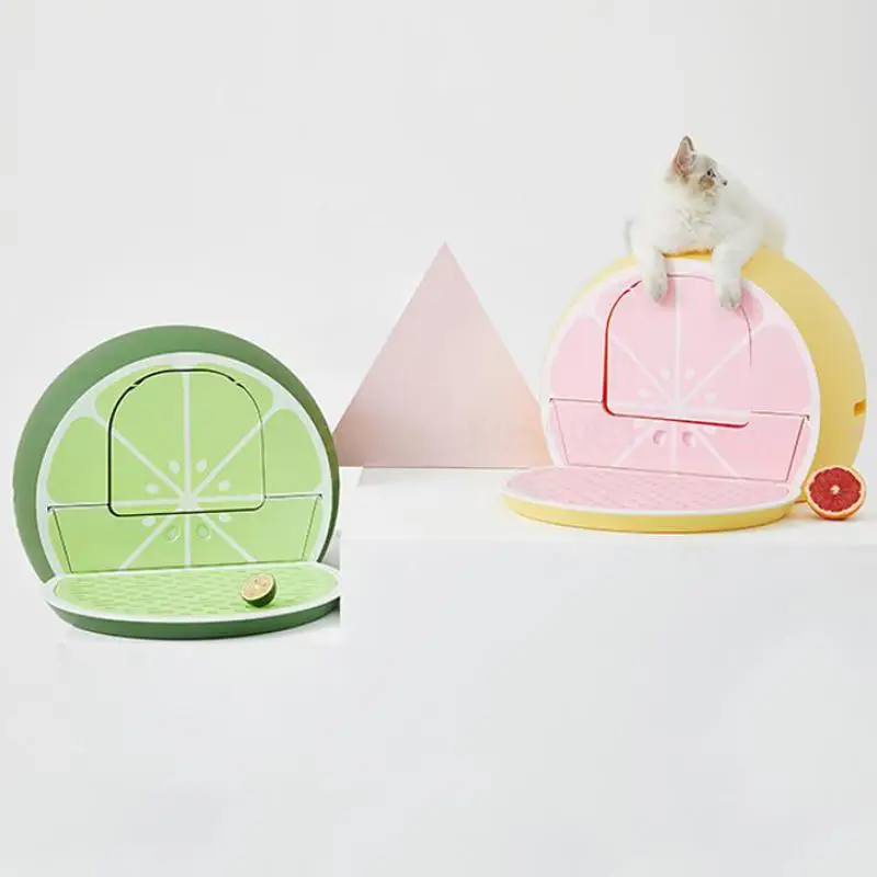 Полностью закрытый туалет для кошек с извесом грейпфрутом большая емкость