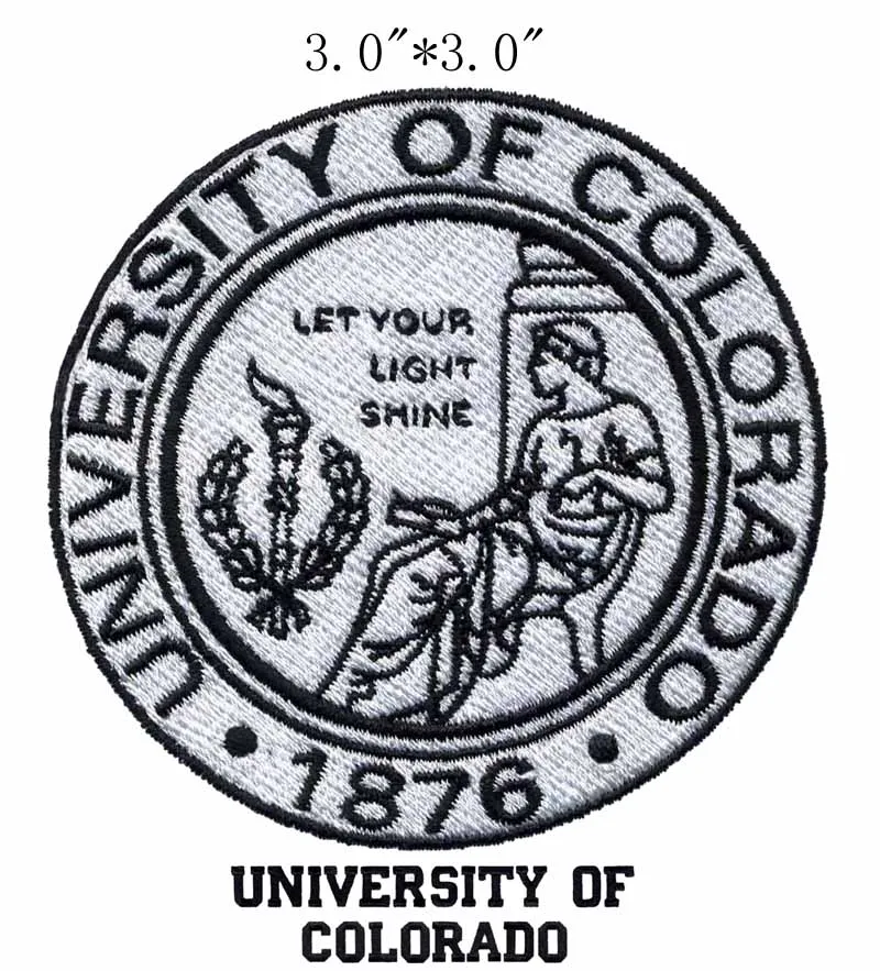 Parche bordado de 3 "de ancho para parche militar, bordado, costura, Universidad de Colorado