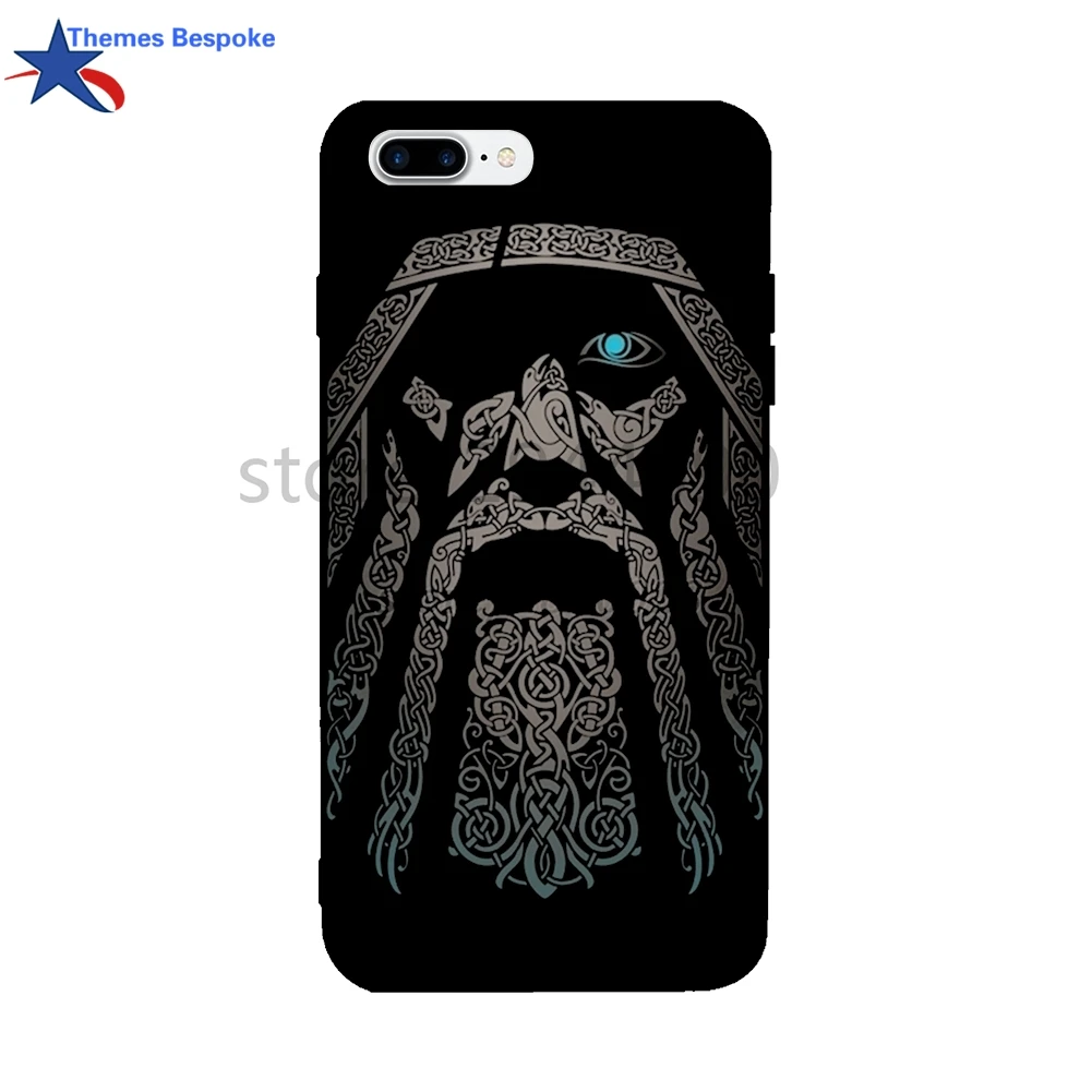 Odin Викинги для iphone 7/8 plus Мода печатным рисунком Мягкие TPU Карамельный цвет Чехлы