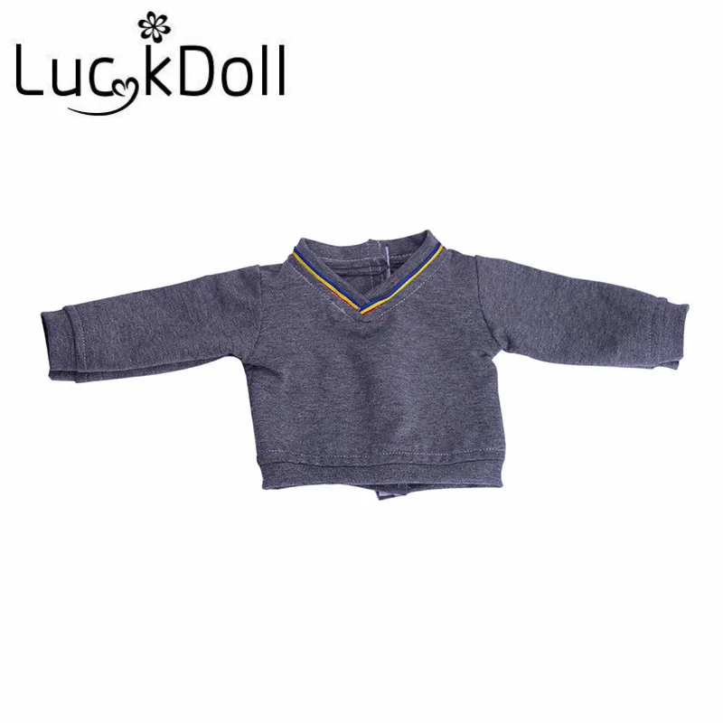 LUCKDOLL маг костюм(толстовки+ джинсовая юбка+ галстук+ два топа) подходит 18 дюймов Американский andoll одежда аксессуары, игрушки для девочек, подарок