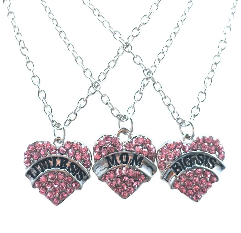 Прозрачное Ожерелье Стразы для маленькой Большой Сестры украшения с символом