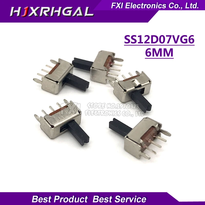 20 шт. тумблер SS12D07VG6 маленький с кронштейном 5PIN 2 файла Ручка Высокая 6 мм |