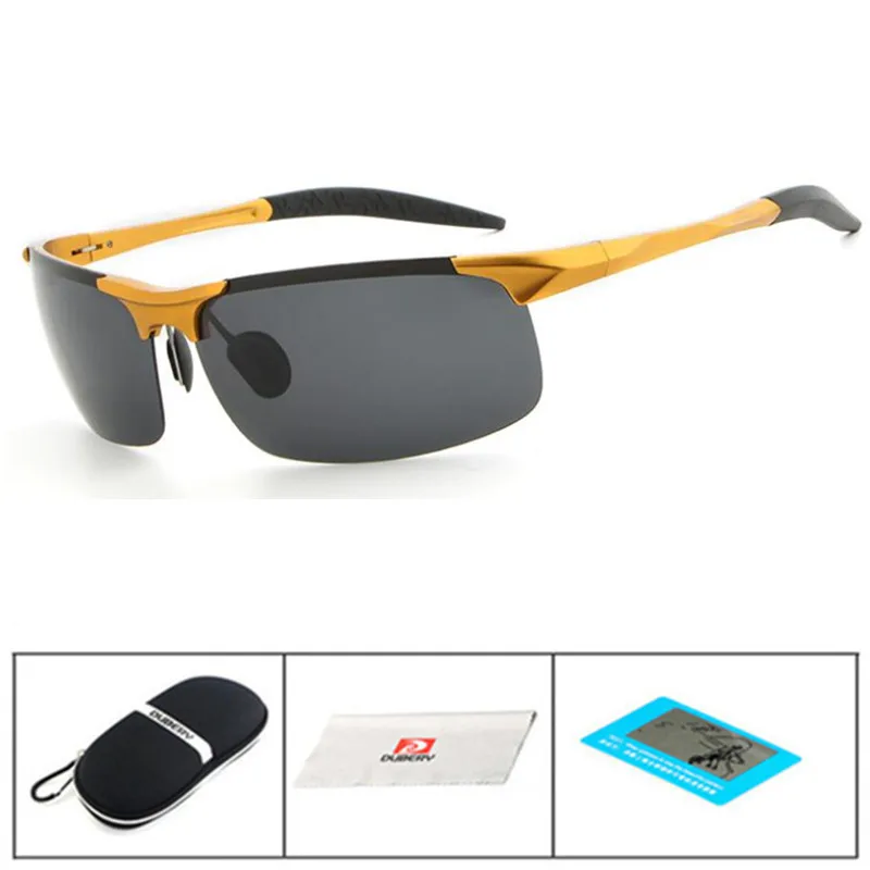 D8177 Gold Gray Винтажные алюминиевые поляризованные солнцезащитные очки, мужские классические брендовые солнцезащитные очки для мужчин, очки для вождения с покрытием - Цвет линз: D8177 Gold Gray