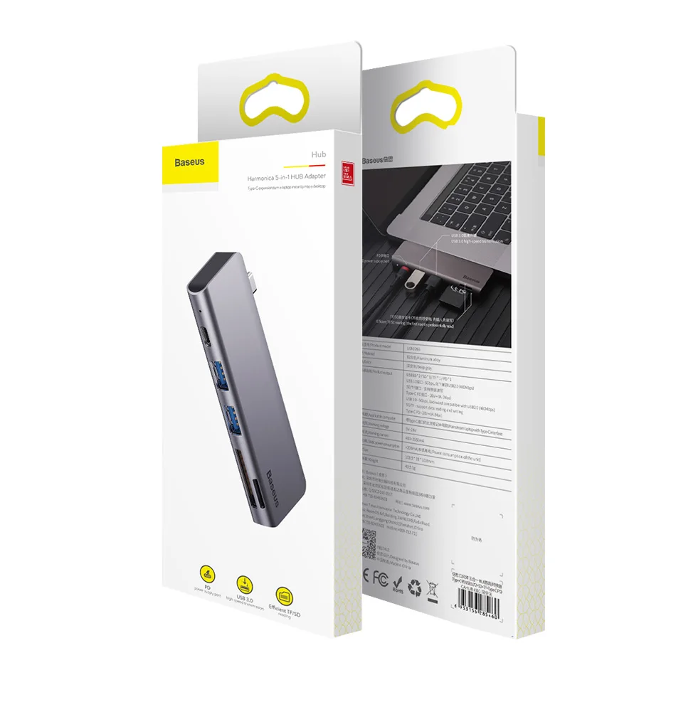 Baseus USB C концентратор type-c для нескольких портов USB 3,0 USB3.0 type C адаптер питания USB-C концентратор разветвитель док-станция для Macbook Pro Air USBC HAB