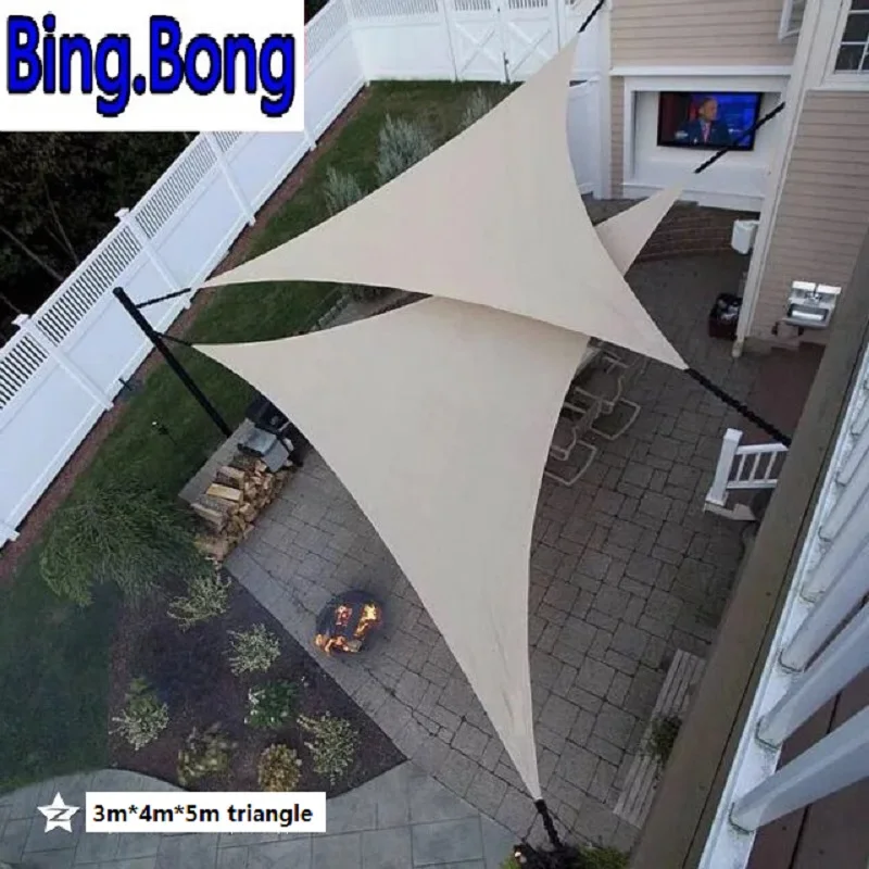 США Бесплатная открытый козырек от солнца ввиде паруса садовая сетка 3*4*5 м HDPE