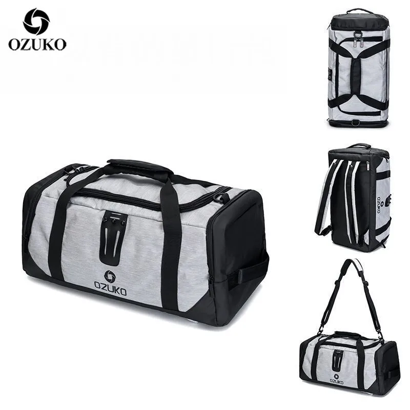 

OZUKO Men Travel Duffle Bag Multifunctional High Capacity Waterproof Oxford Luggage Handbags Carry On Weekend Bags for Trip