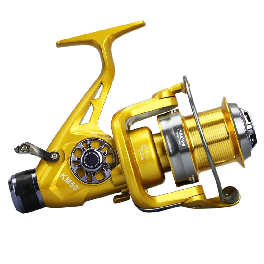 Yumoshi Baitcasting катушка moulinet peche ручной тормоз рыбалка колеса KM50 KM60 из металлической