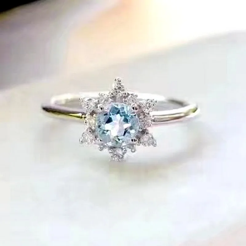 Женский ювелирный комплект из серебра 925 пробы с натуральным аквамарином|jewelry