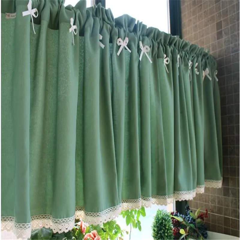 Free Shipping Quality Pastoral Green Curtain Lovely Lace Coffee Drapes Kitchen Closet Short Small Blinds Home Winder Decora | Дом и сад