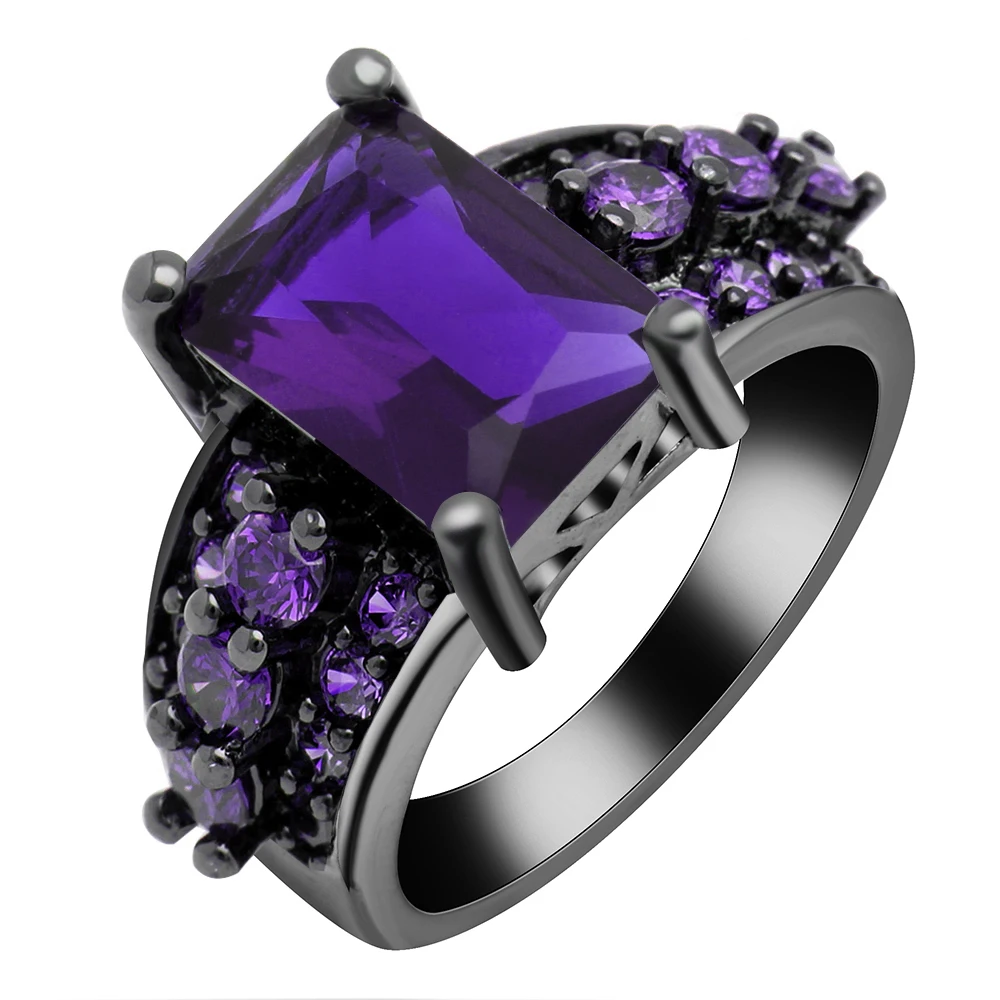

Royal Blue Purple Pink Red White Red Color Ring Cubic Zircon Zircon Wedding Rings Hot Vintage Jewelry Wholesale Women Black Ring