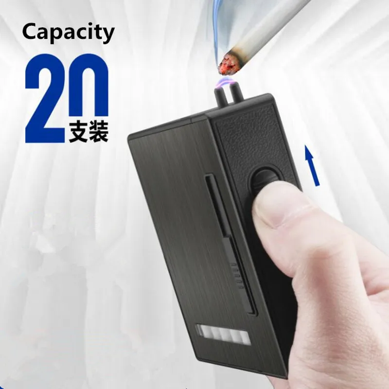 Новый сигарета с зарядкой от USB Зажигалка Pop Up дизайн сигареты чехол для сигарет