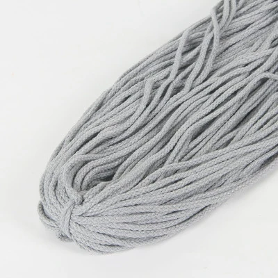 light gray 5 мм витая веревка экологически чистый хлопок шнур высокая прочность нить DIY ремесло тканые веревки домашний текстиль ремесло домашнее украшение - Цвет: light gray