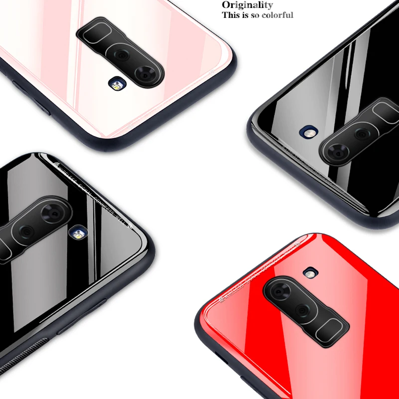 For Samsung Galaxy J6 Plus Case J610F SM-J610F Business Solid color Glass + TPU Ultra Thin Phone Cover Prime Coque | Мобильные