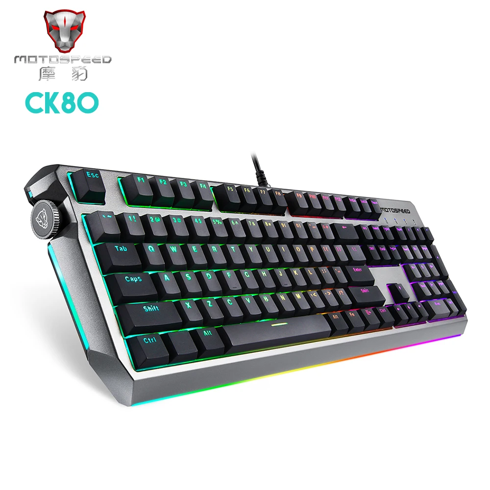 Оригинальная MOTOSPEED CK80 USB Проводная игровая механическая клавиатура RGB подсветка