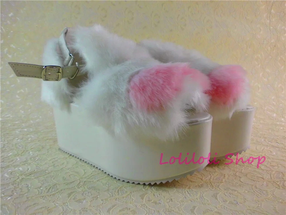 melhor Princesa Doce Lolita Sapatos Lolilloliyoyo Antaina Sapatos Feitos Sob Encomenda Fundo Grosso Branco, Cor-de-rosa Fivela De Pele Do Rebanho-cinta Sapatos Planos An5210