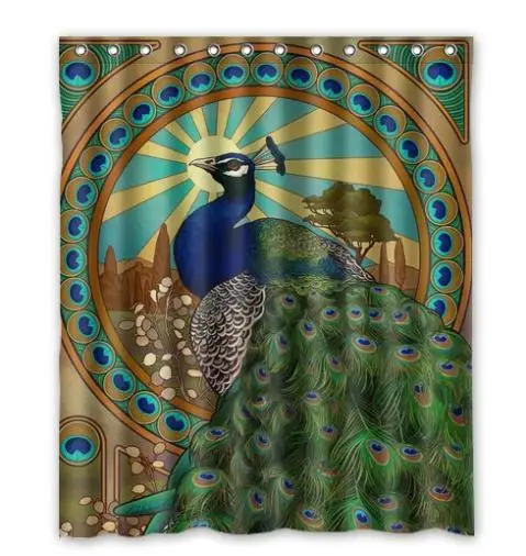 2015 New Customed Beautiful Peacock Fashion Home Living Waterproof Bathroom Decor Shower Curtain 168x183cm FREE SHIPPING U2-5 | Дом и сад