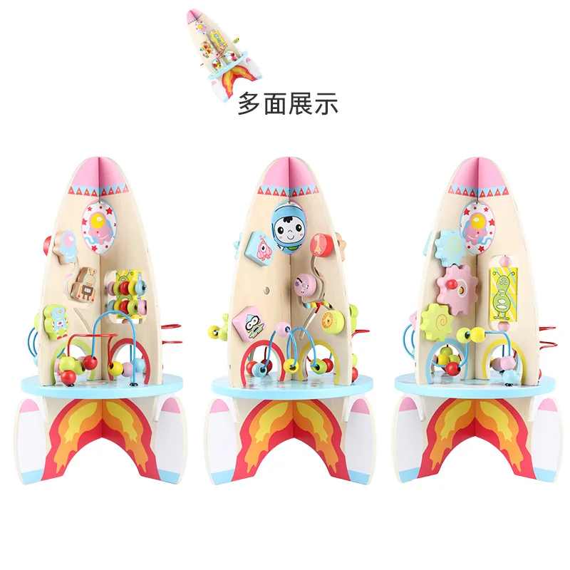 Полезная деревянная игрушка многофункциональная модель ракеты 3D астронавт