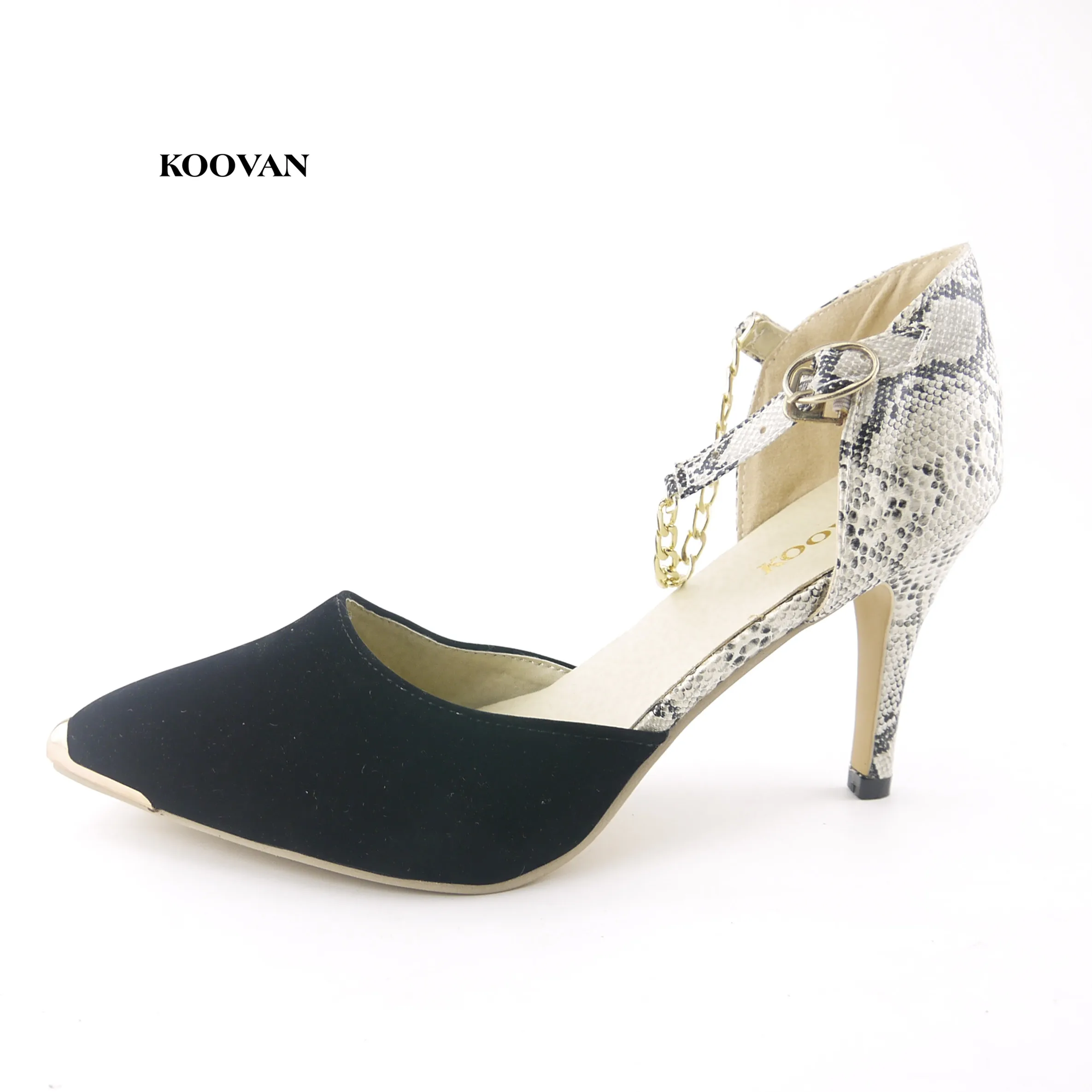 

Koovan Rome 2017 New Hollow Metal Tip Singles Women Wedding Shoes Serpentine Chain Buckle High-heeled Red Sandals Words 250