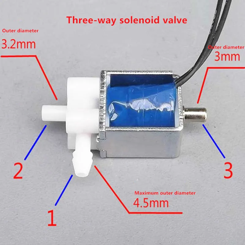 

2-position 3-way miniature solenoid valve,small Exhaust gas venting valve,DC 5V 6V Electric Control air exhaust valve,J19070