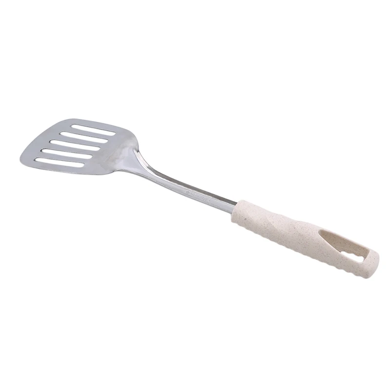 Beige leak shovel Набор кухонных шпателей с антипригарным покрытием из нержавеющей стали для жарки яиц, кухонная ложка, инструменты - Цвет: Beige leak shovel