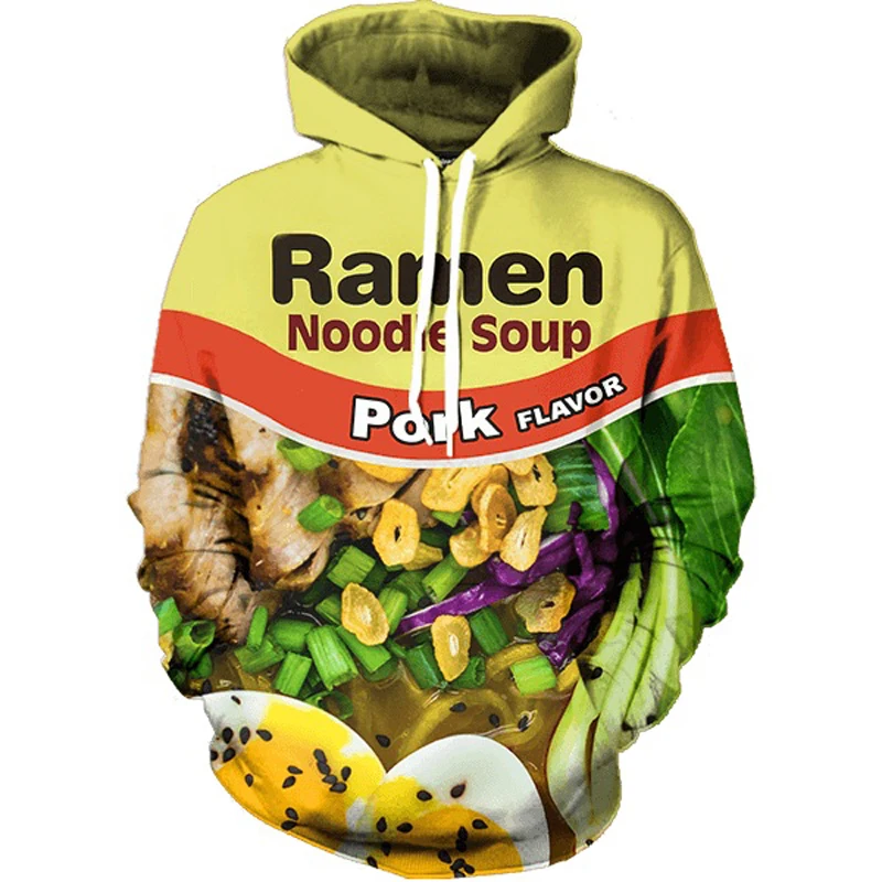 Новинка забавные женские/мужские толстовки с 3d принтом пуловеры для лапши Ramen