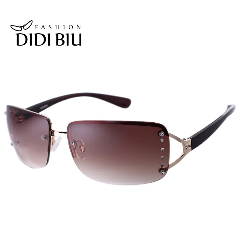 Женские солнцезащитные очки DIDI со стразами роскошные брендовые прозрачные без