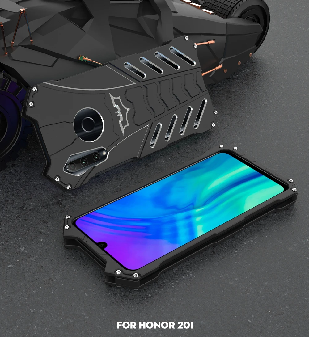 Ударопрочный металлический чехол для huawei Honor 20 Pro View 20 V20 20i 20S жесткий алюминиевый теплоотвод для спорта на открытом воздухе+ ремни