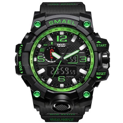 New brand men's digital sports watch men's G waterproof sports watch military watch men's luxury quartz digital watch - Цвет: Зеленый