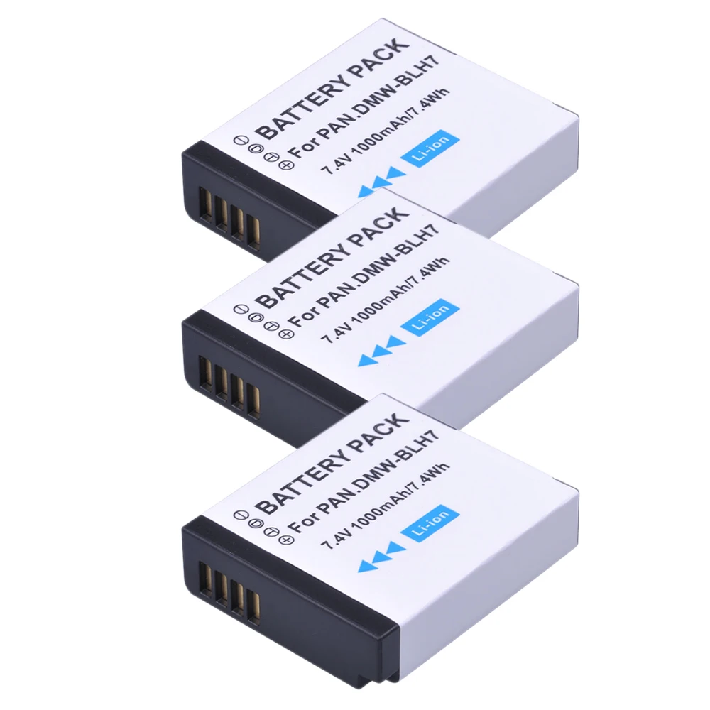 3 шт. x 1000 мАч DMW BLH7 BLH7PP BLH7E камера Bateria для Panasonic DMC GM1 GM5 GF7 GF8 GF8|Цифровые аккумуляторы|
