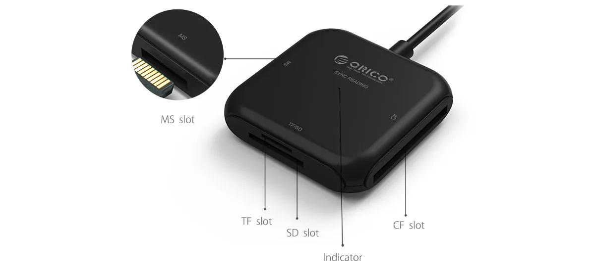 Кардридер USB 3,0 все в одном SD/TF/CF/ms Compact Flash смарт-карта памяти Адаптер Тип A, легкий и портативный, CRS31A
