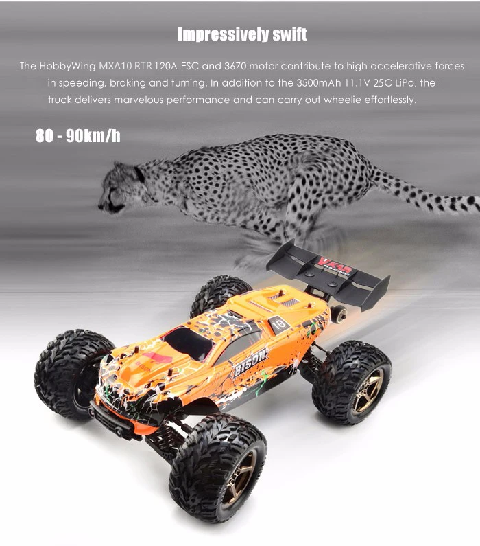 Новинка VKAR Bison 1:10 масштаб водонепроницаемый 4WD внедорожник высокая скорость Электроника дистанционное управление монстр грузовик RC гоночные автомобили 90 км/ч
