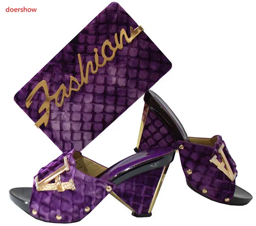 Doershow подходящие итальянские туфли и сумки украшенные стразы нигерийские