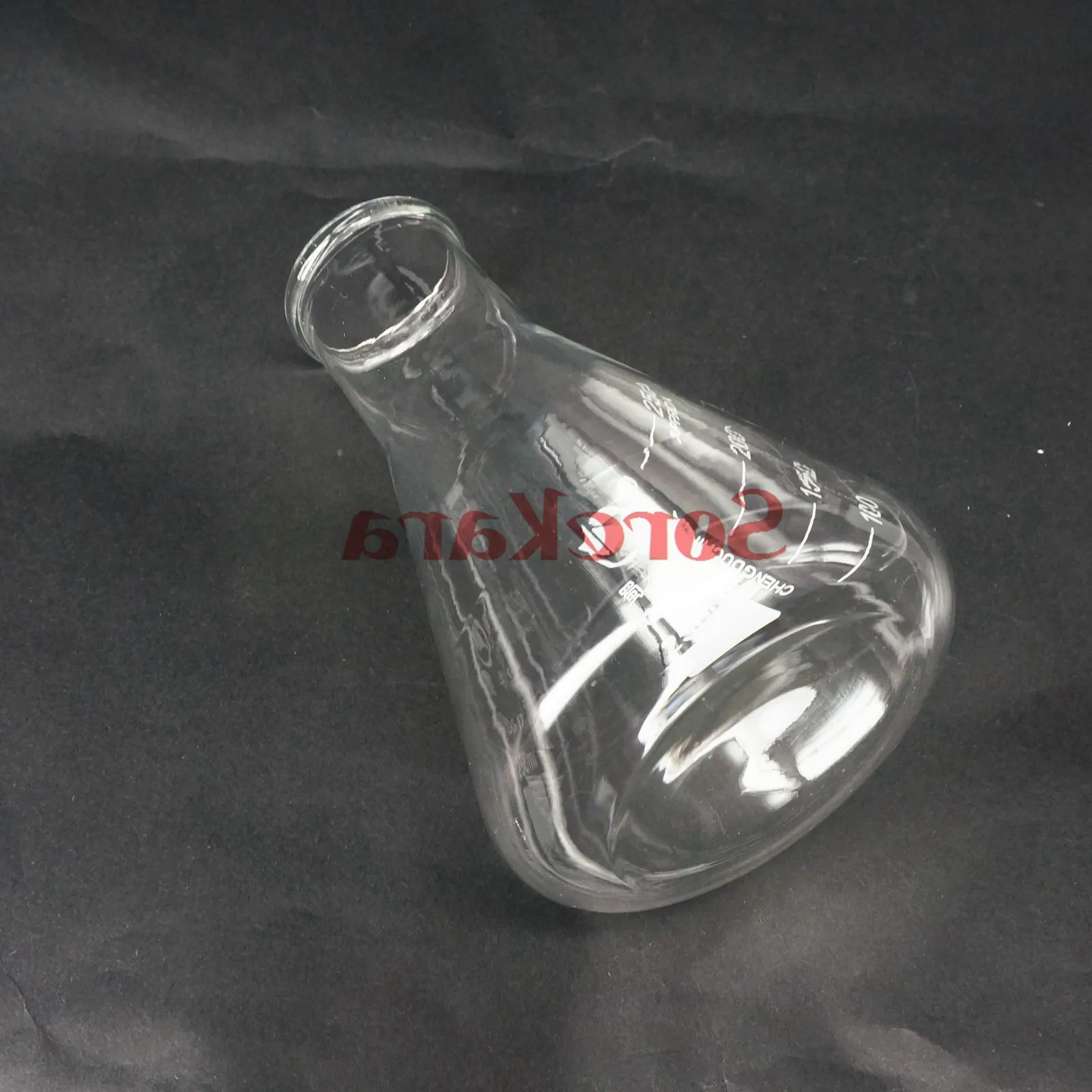 Коническая колба Erlenmeyer из боросиликатного стекла с широким горлом для