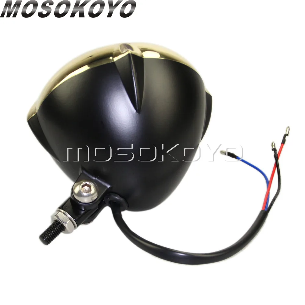 Старый Школьный латунный мотоцикл 4 5 &quotВинтажная фара Bates Emark E4 H4 Дальний и