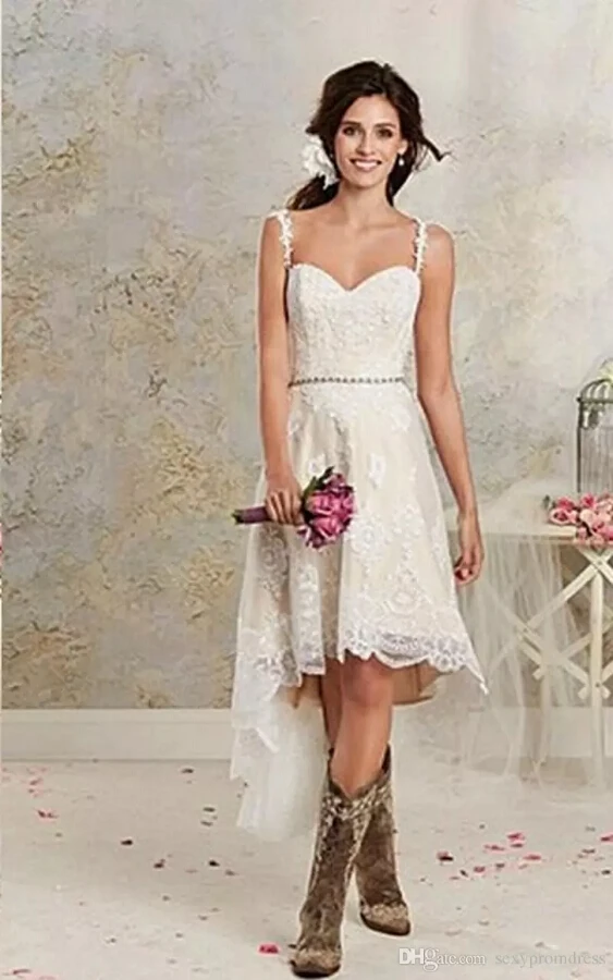 Кружевное пляжное платье Hi Lo на бретельках без бретелек лето 2019|lace beach wedding dress|beach