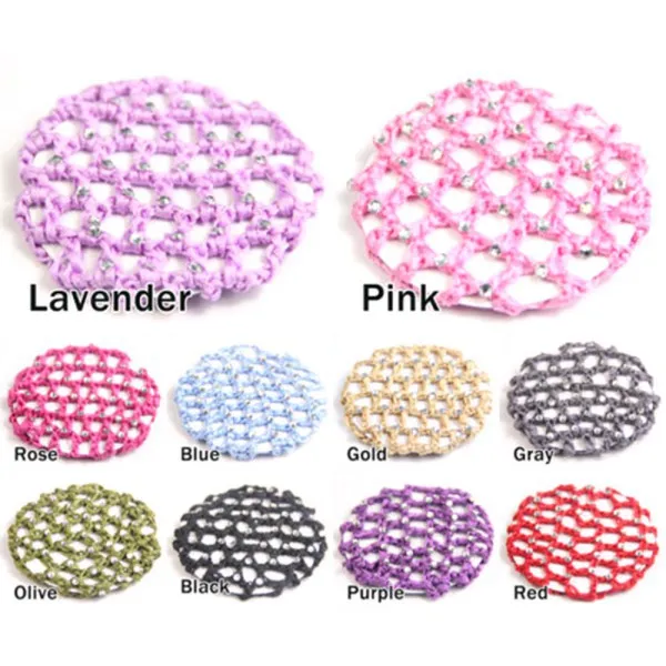 Newest 2020 Women Lady Girl Beautiful Bun Cover Snood Hair Net Ballet Dance Skating Crochet With Diamond #2019.7.16 |
