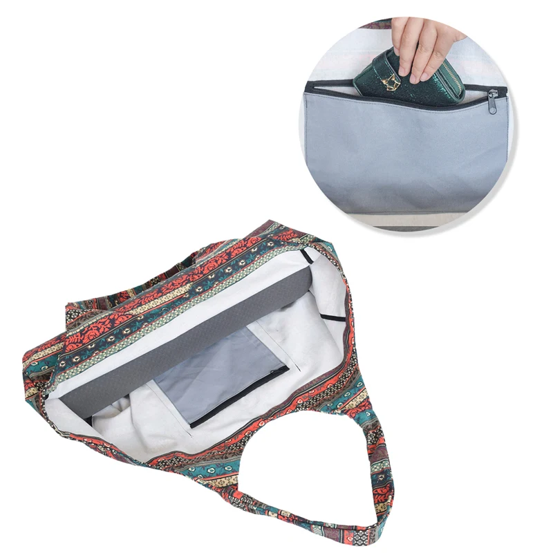 Спортивная сумка для йоги холщовый чехол занятий спортом большой вместимости