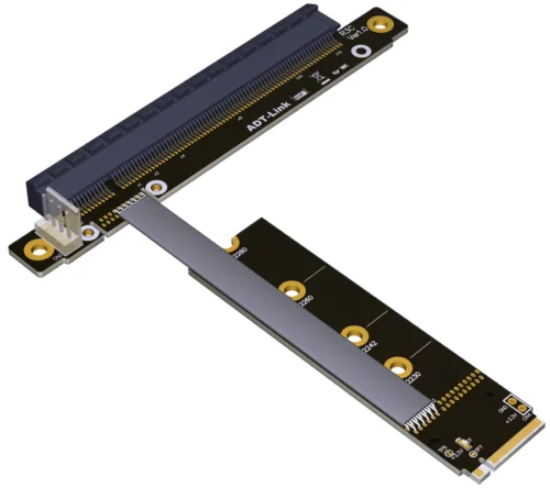 Кабель-удлинитель для видеокарты M.2 M2 NGFF NVMe к PCIe 3 0 PCI-E X16 Gen3 25 см R43SC w кабель питания
