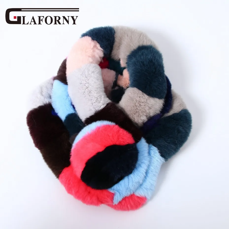 Glaforny 2018 новый стиль женские зимние теплые меховые шарфы Модные Рекс кроличьи