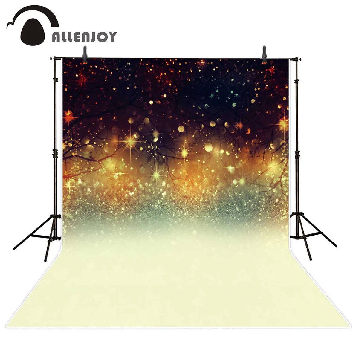

Allenjoy photography Golden branches shine bokeh Christmas background Photographic studio background for kids