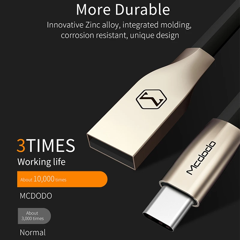 Mcdodo usb type C кабель для быстрой зарядки передачи данных Nexus 6P 5X samsung S9 Oneplus 5 Xiaomi huawei USB