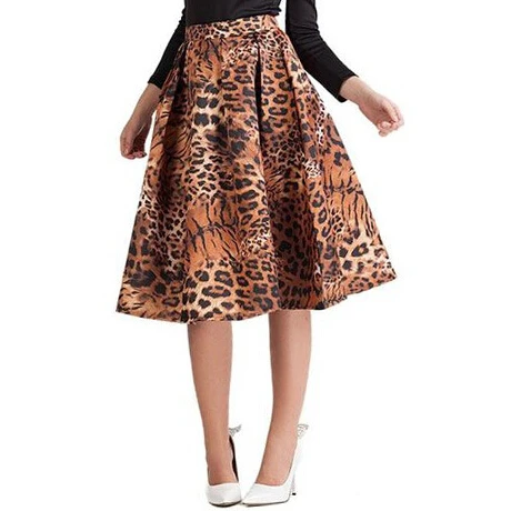 Юбки с принтом тигра Новая модная женская Европейская винтажная плиссированная