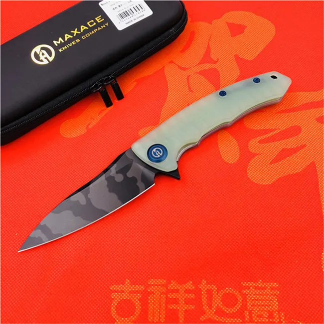 Transparent color MAXACE Raven- K складной нож G10 Ручка Bailu K110 стальной складной нож s Открытый Кемпинг рыболовные инструменты - Цвет: Transparent color
