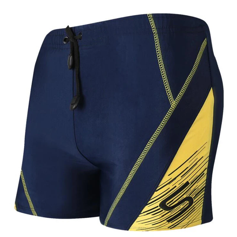 Navy Blue Yellow Мужские Пляжные пляжные спортивные плавки, купальные плавки, шорты, одежда для плавания, купальный костюм, купальный костюм, пляжная одежда, badpak mayo de bain - Цвет: Navy Blue Yellow